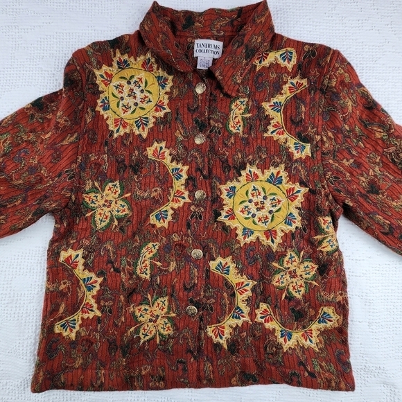 Vintage Tantrums Collection Embroidered Button Down Tapestry Jacket Size Large - Picture 2 of 13